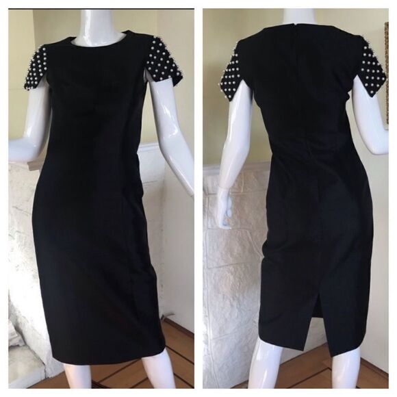 NWT Michael Kors Collection PEARL Silk/ Wool Sheath Cocktail Dress - Picture 1 of 8